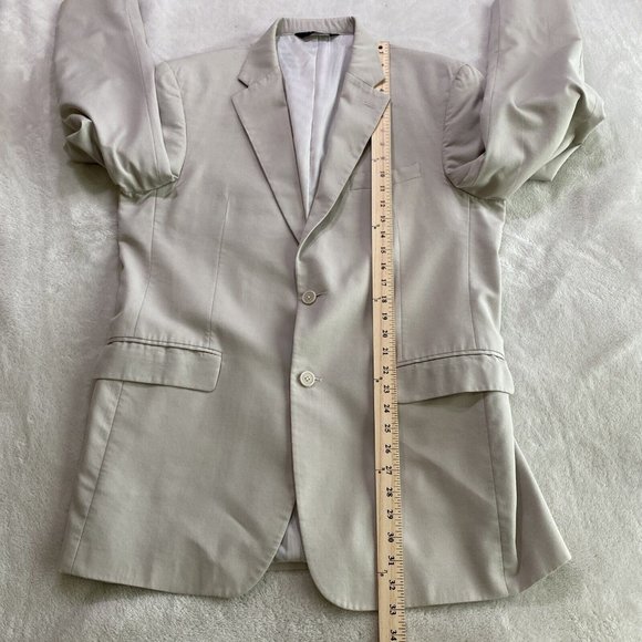 Jos A Bank Mens 42L Beige Cream Tailored Fit Sport Coat 2-Button Wool/Cotton GUC - Picture 7 of 12